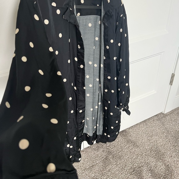 Polka dot lounge viscose set: long shirt and pants - Picture 5 of 8